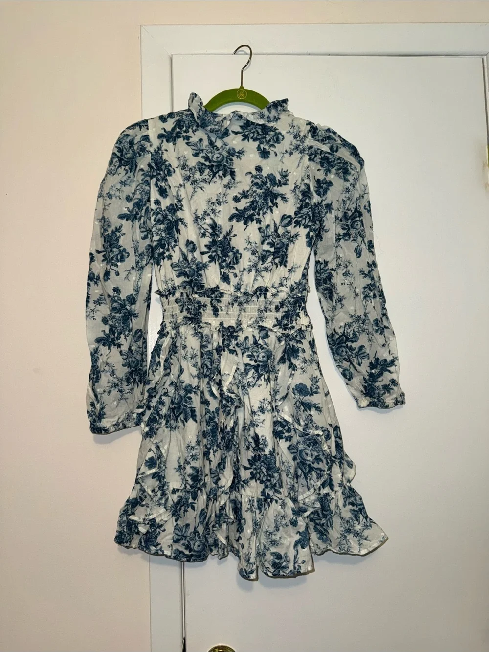 LoveShackFancy x Gap Blue Floral Ruffle Women's Dress - Picture 6 of 6